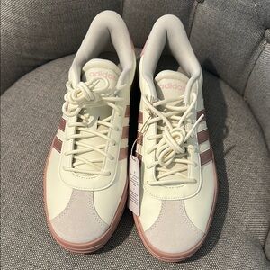 Adidas Cream and Pink Sneakers with Signature Comfort